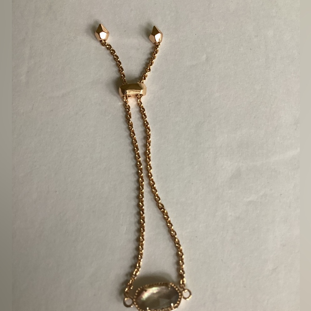 Kendra Scott Elaina Gold Adjustable Chain Bracelet Iridescent
